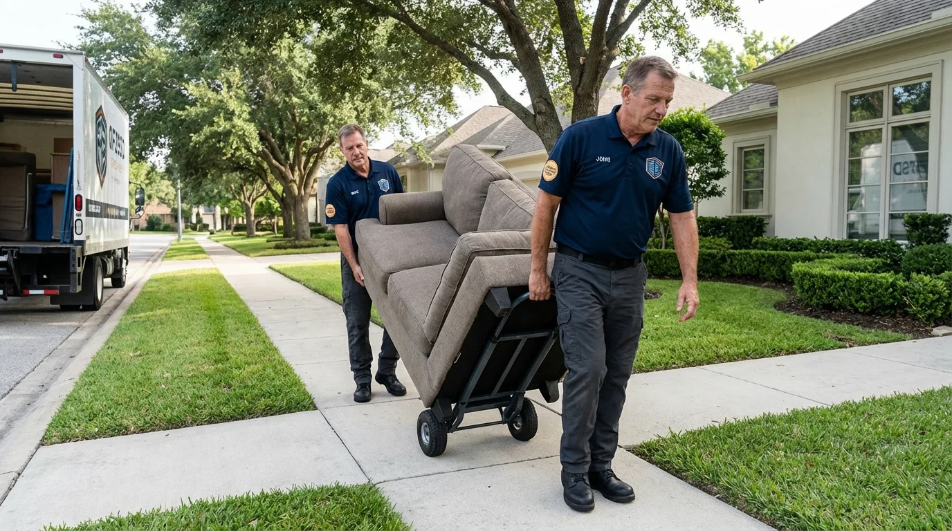 Local residential moving crew loading furniture in Alliance, NE